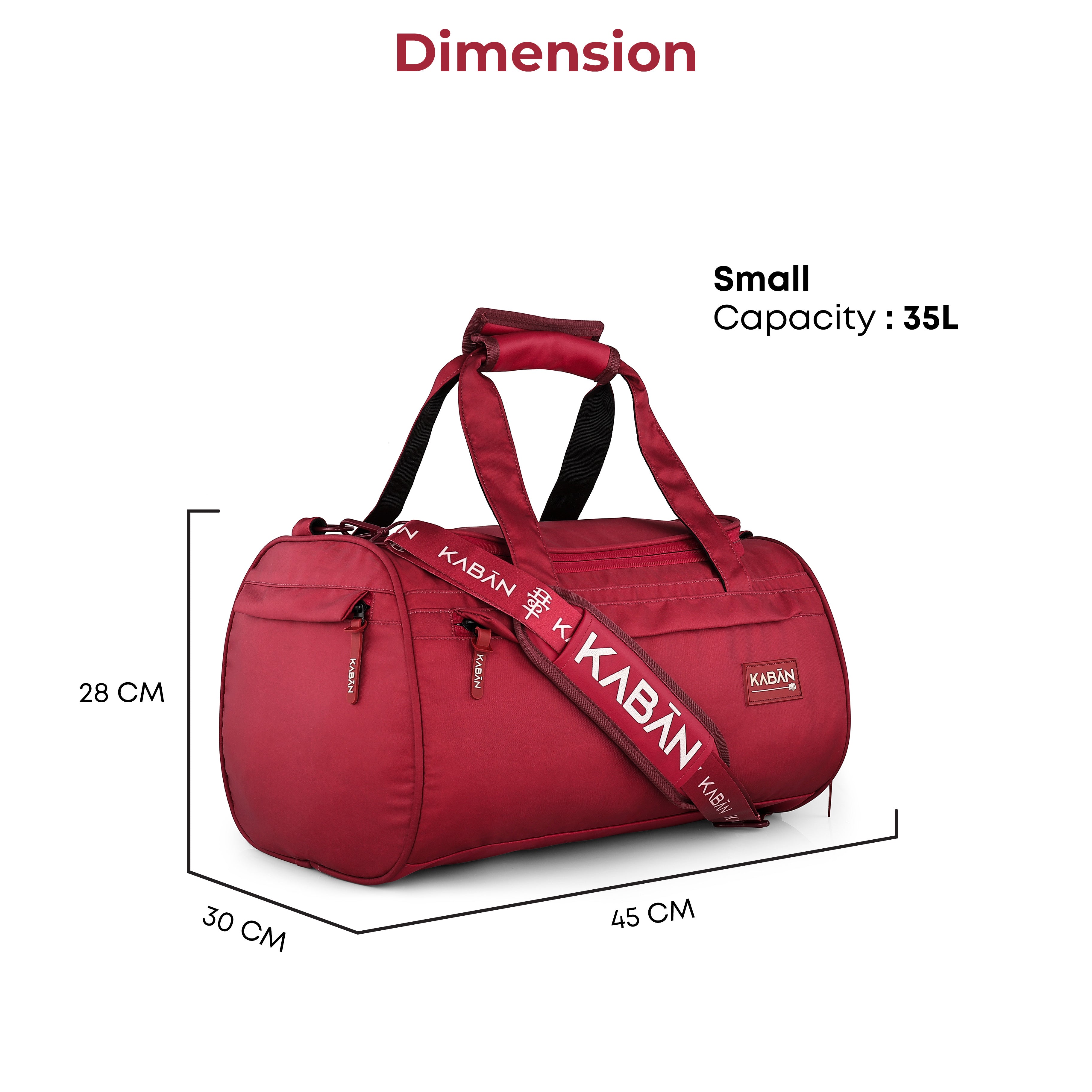 Raspberry Duffle Bag with Shoe Compartment
