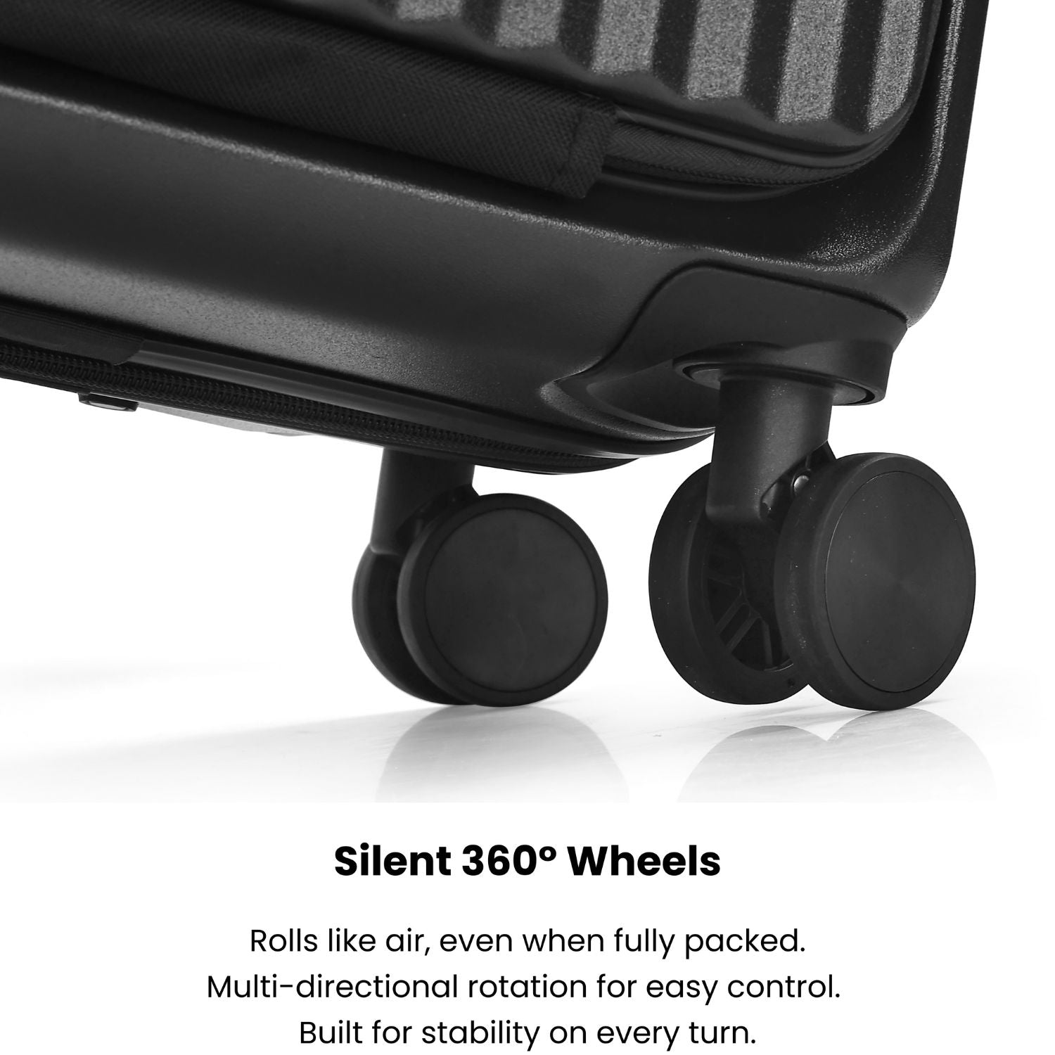 KUROI WHITE CABIN HARD LUGGAGE WITH LAPTOP COMPARTMENT