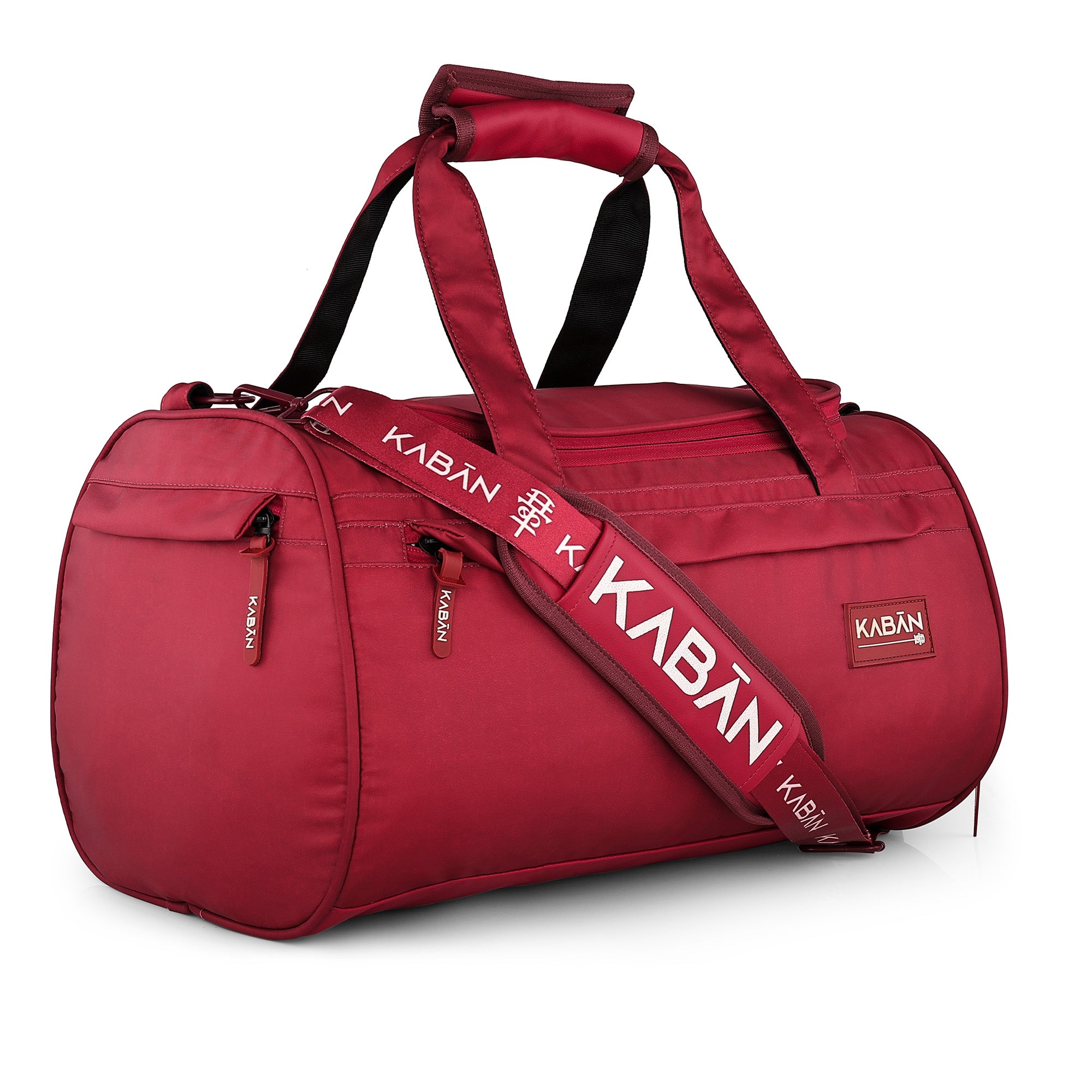 Raspberry Duffle Bag with Shoe Compartment