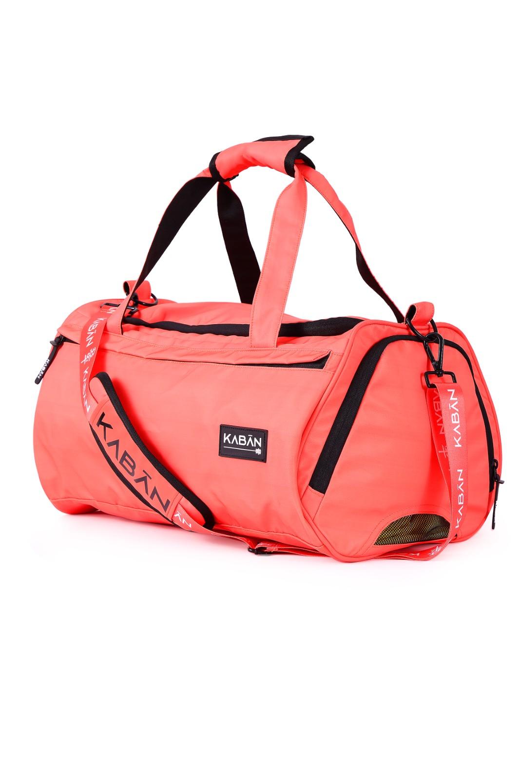    	 Coral Crush Orange Water-Resistant Duffle bag Gym bag