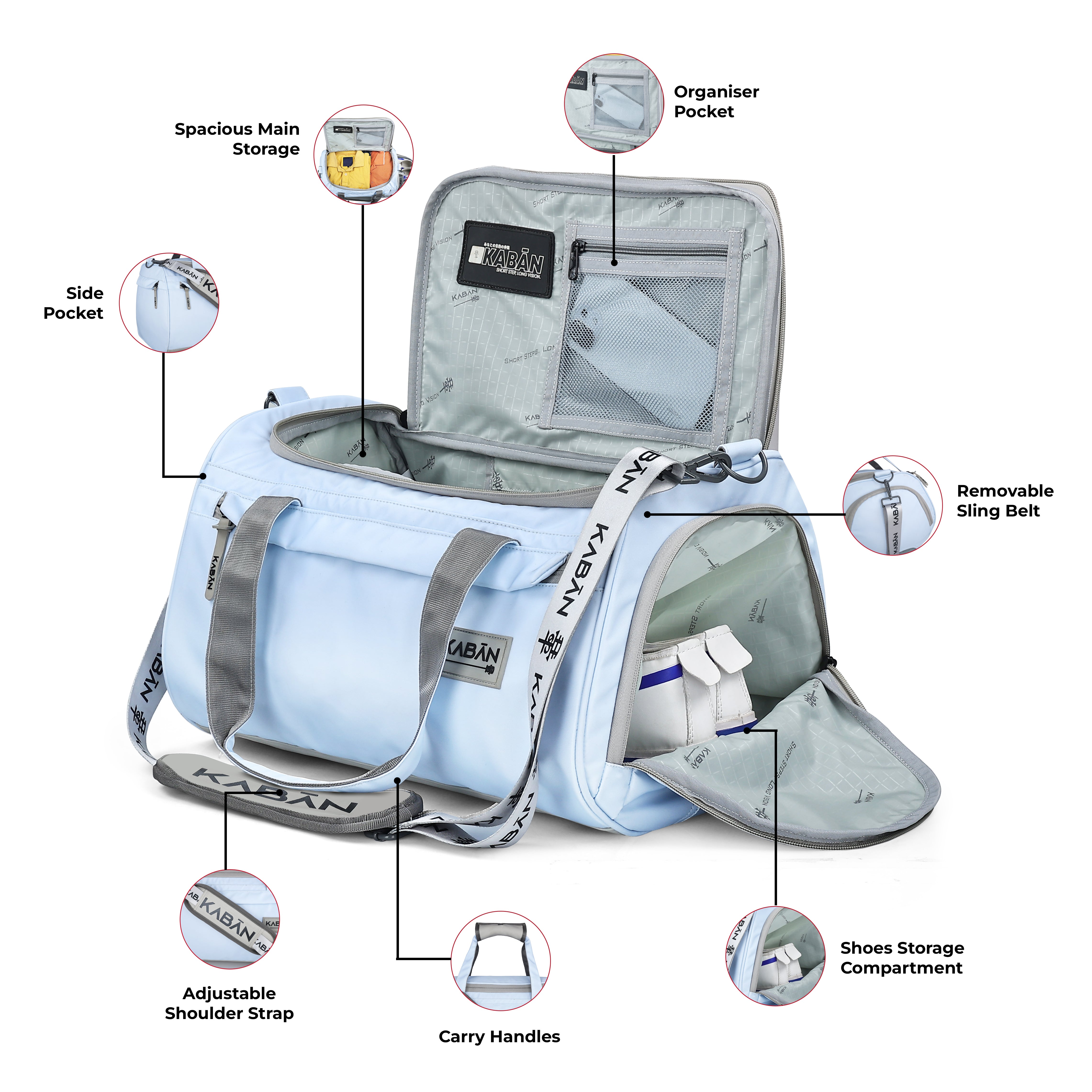 Icy Duffle Bag with Shoe Compartment