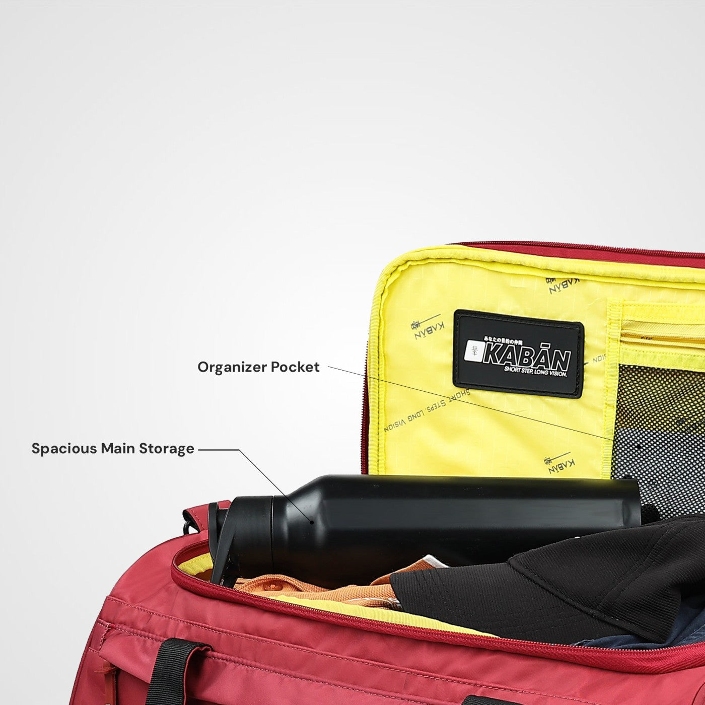 Raspberry Duffle Bag with Shoe Compartment