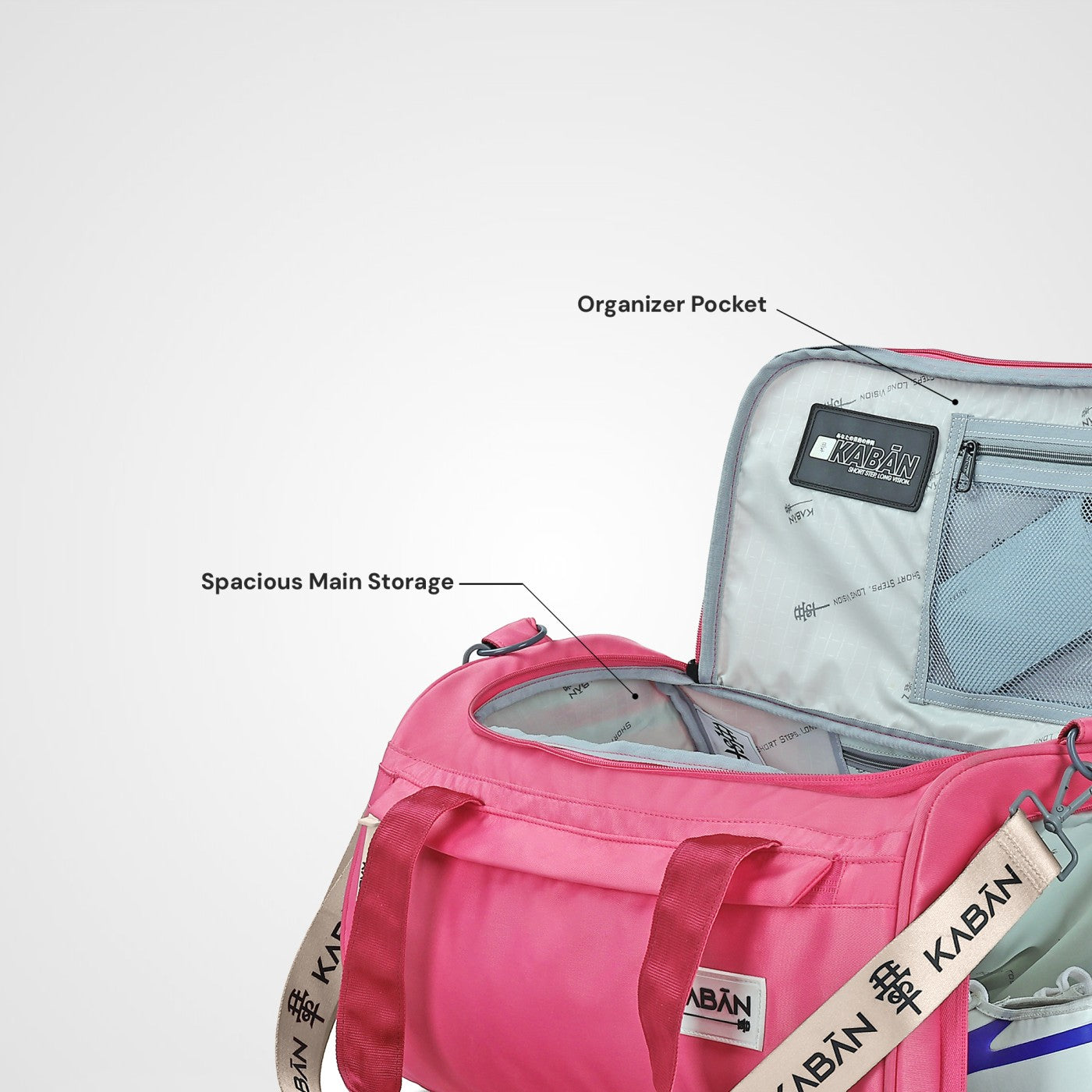 Bubblegum Duffle Bag With Shoe Compartment