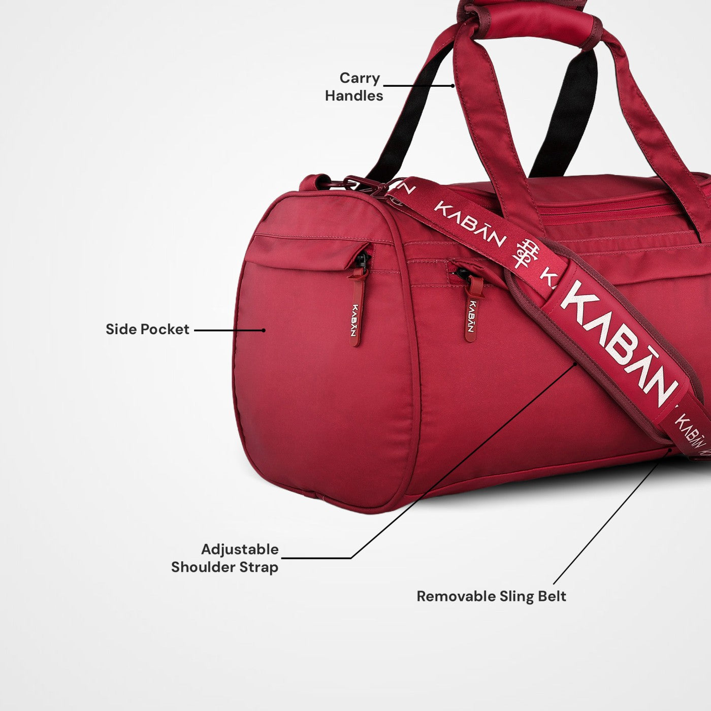 Raspberry Duffle Bag with Shoe Compartment