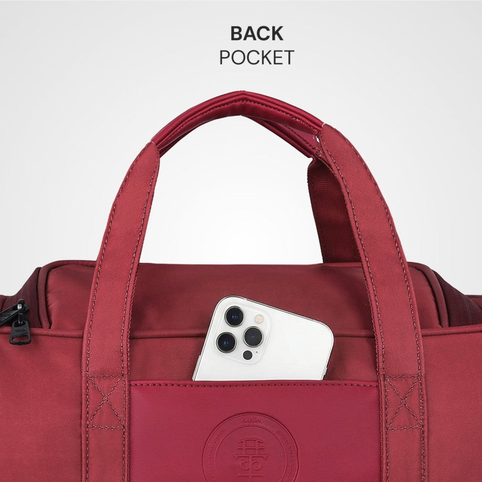 raspberry mini duffle