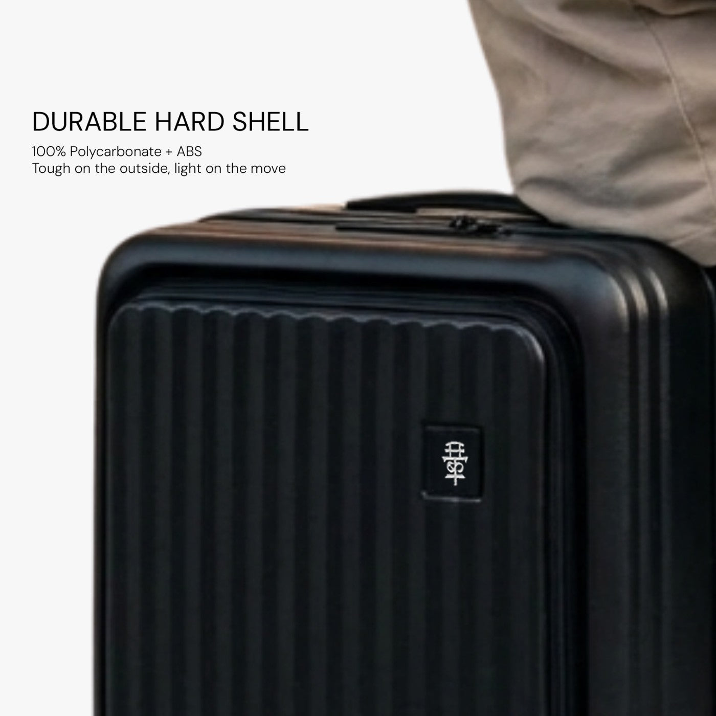 KUROI WHITE CABIN HARD LUGGAGE WITH LAPTOP COMPARTMENT