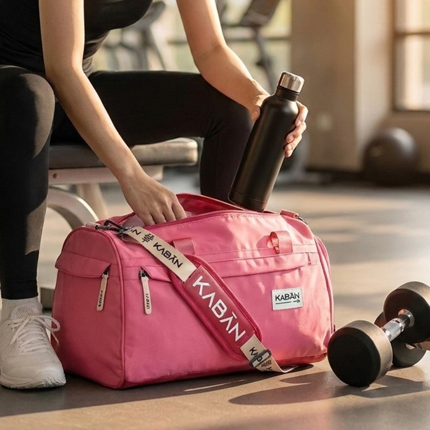 Bubblegum Duffle Bag With Shoe Compartment