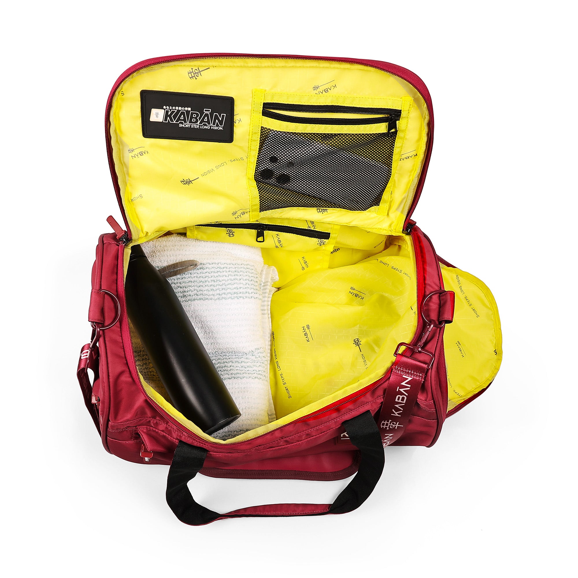Raspberry Duffle Bag with Shoe Compartment