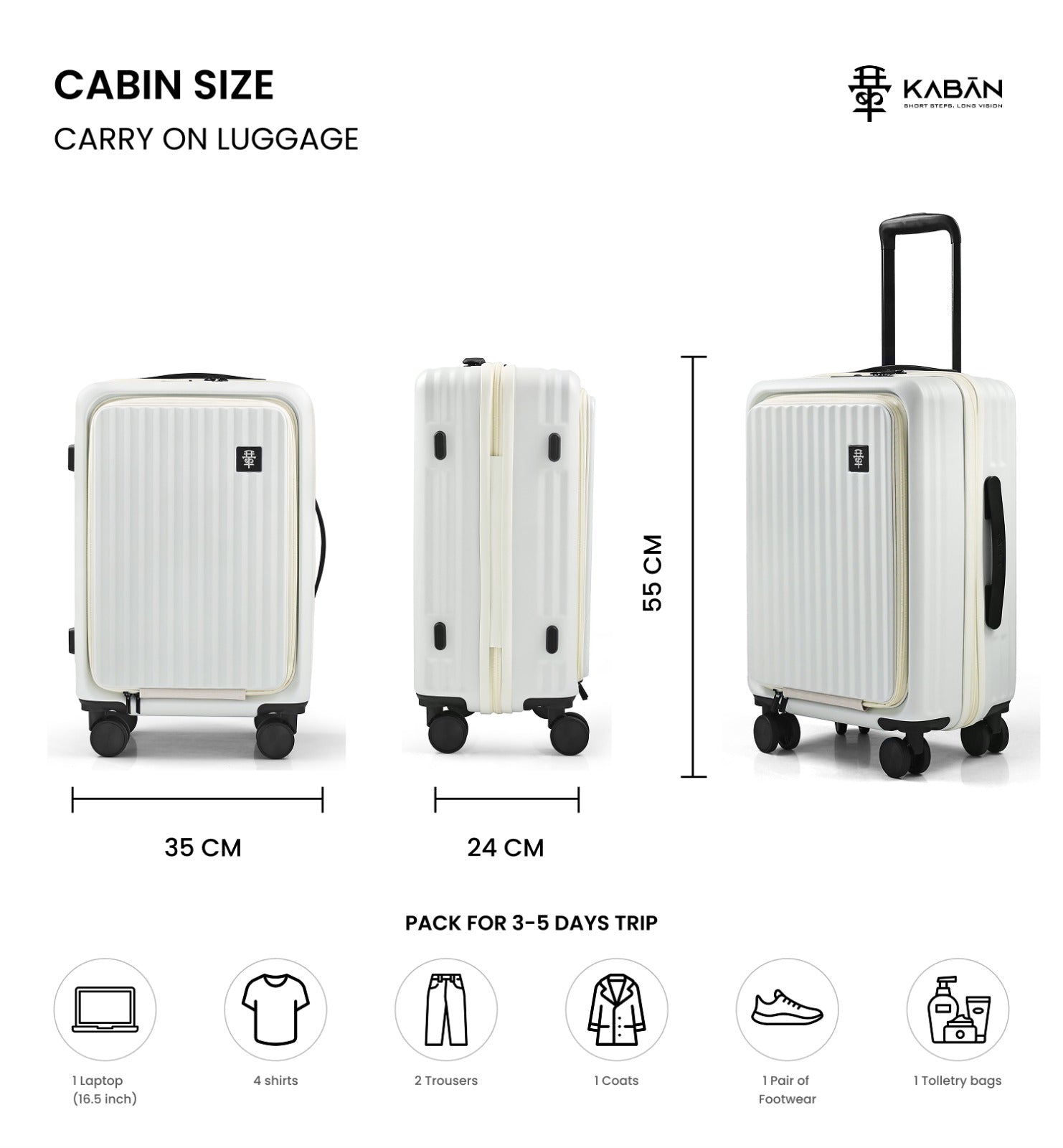 SHIROI WHITE CABIN HARD LUGGAGE