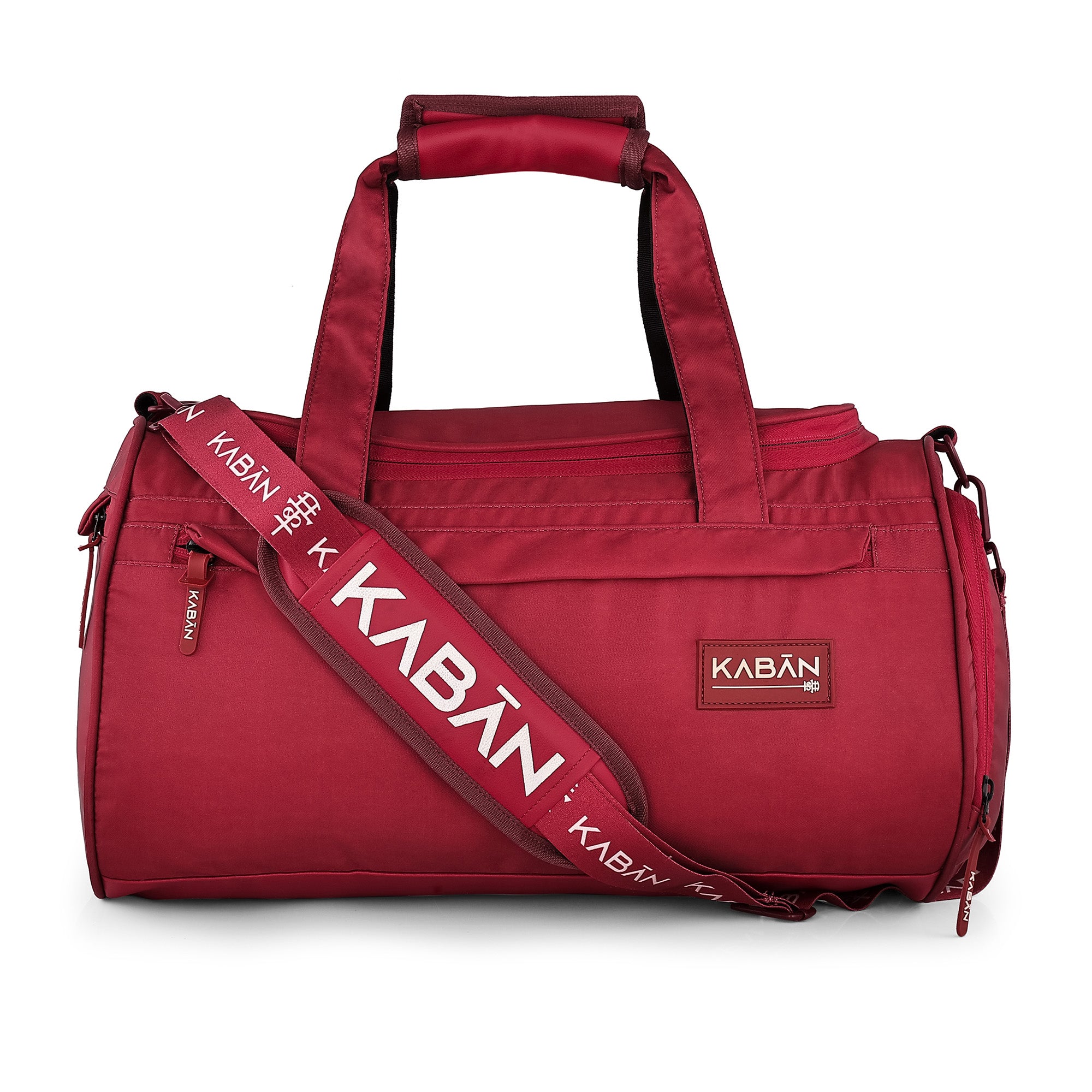 Raspberry Duffle Bag with Shoe Compartment